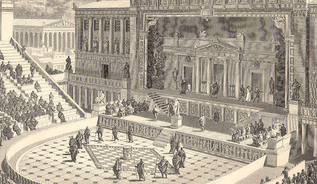Theater of Dionysus in Roman Times (Source: Wikimedia Commons)