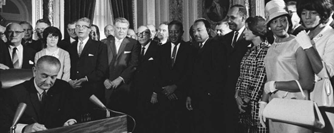 Lyndon Johnson Signs the Voting Rights Act (Source: U.S. National Archives/Flickr)
