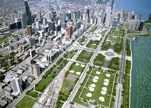 Aerial view of Grant Park (Source: Museum of the City)