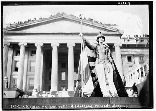 Hedwig Reicher as Columbia in Suffrage Parade (title on slide is incorrect) (Source: Library of Congress/Flickr)
