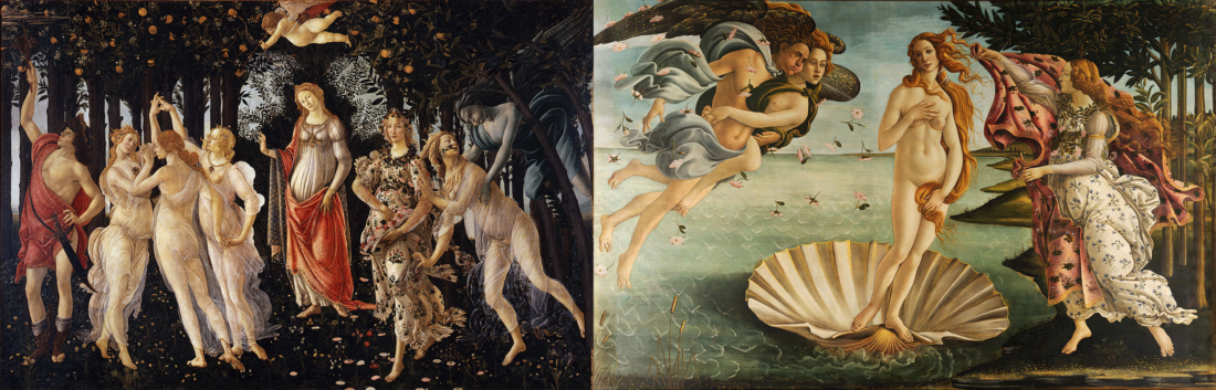 Botticelli's "La Primavera" & "The Birth of Venus" (Source: Wikimedia Commons)