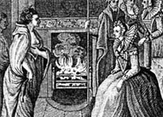 The meeting between Grace O'Malley and Queen Elizabeth I (Source: Wikimedia Commons)
