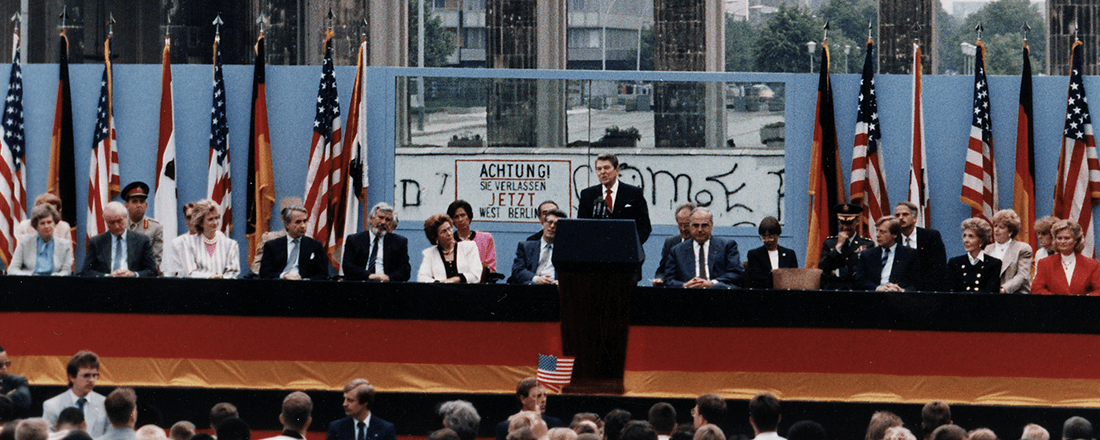 Ronald Reagan at the Berlin Wall (Source: U.S. National Archives/Wikimedia Commons)