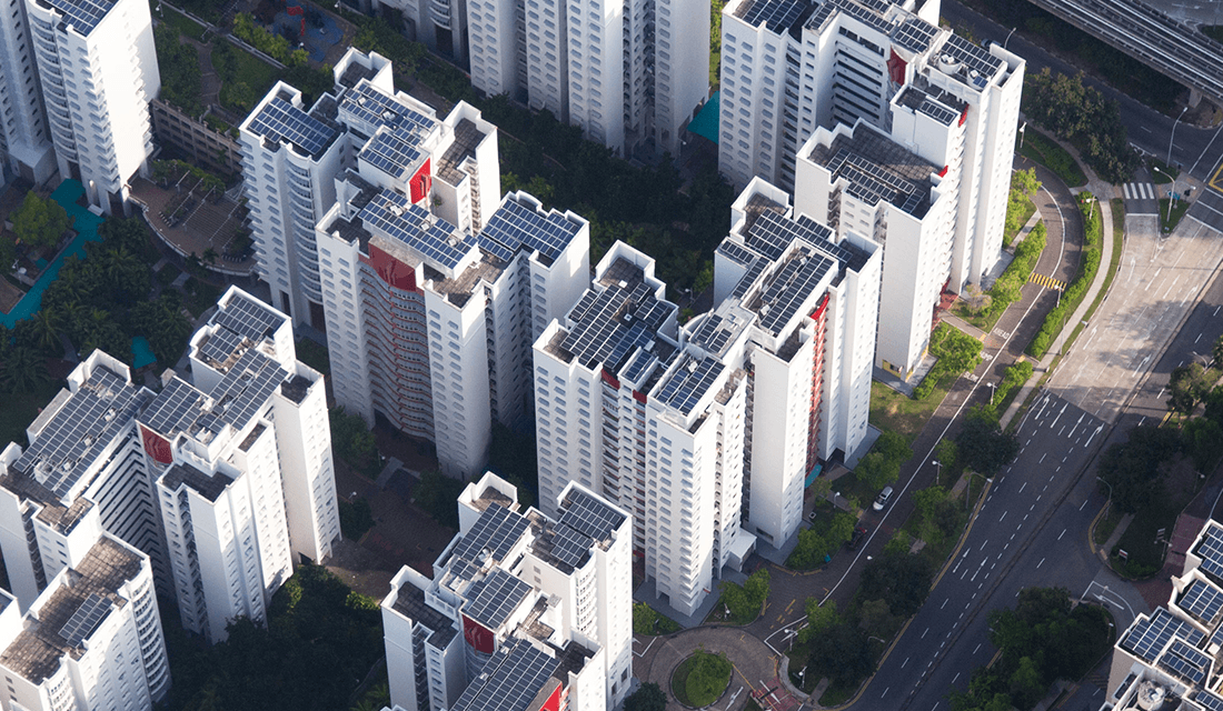 Apple's solar panels on the rooftop of Singaporean apartments (Source: Apple)