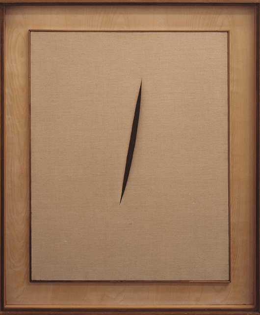 Spatial Concept ‘Waiting’ by Lucio Fontana, cut on canvas, 1960 (Source: Tate)