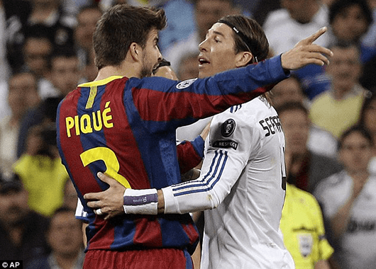 Gerard Piqué and Sergio Ramos (Source: Associated Press/Daily Mail)