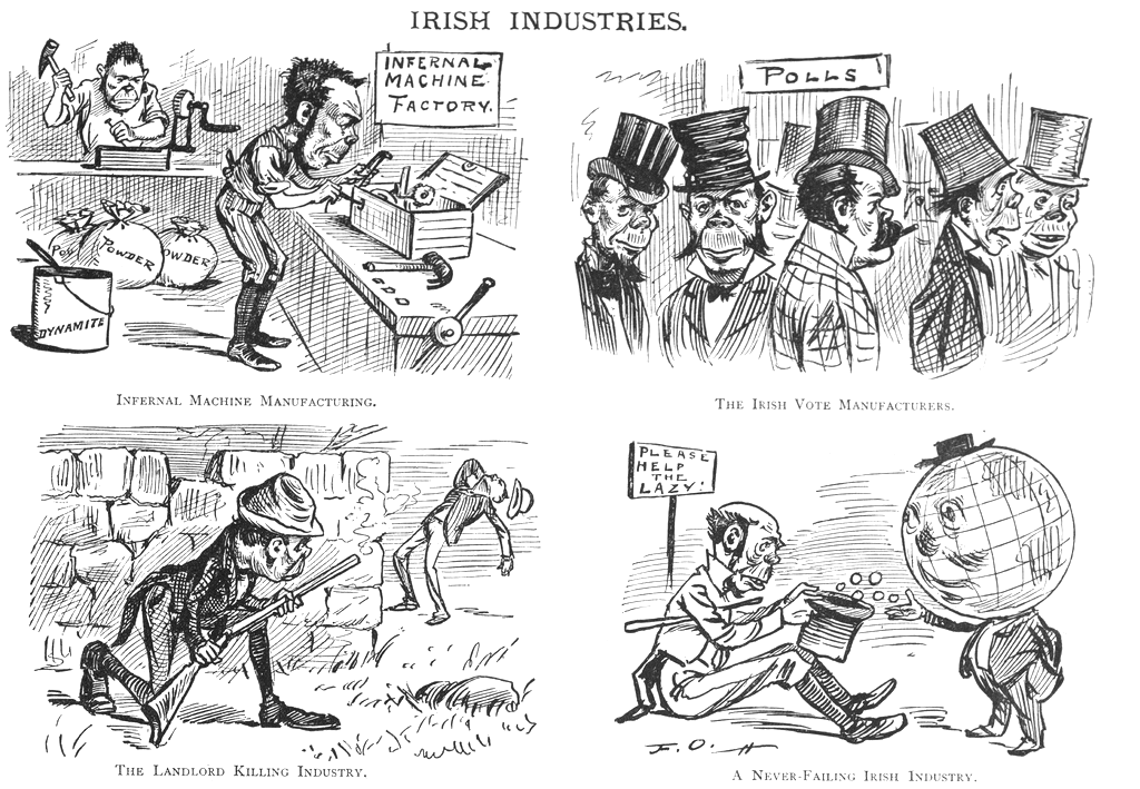 Cartoon Depicting Irish Discrimination (Source: Irish Memory/Blogspot)