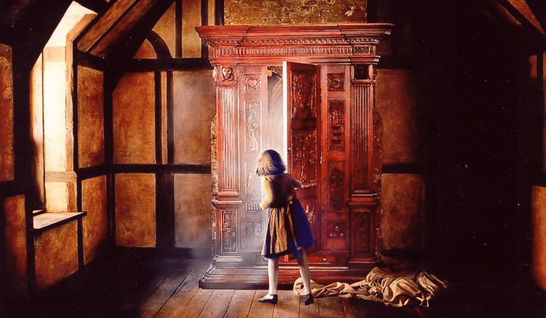 Lucy Pevensie Entering the Wardrobe into Narnia (Source: Wiki Narnia)