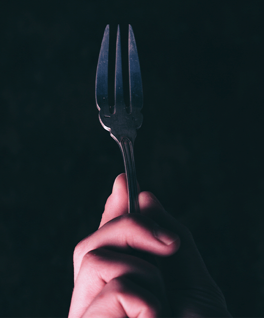 Person Holding Fork
