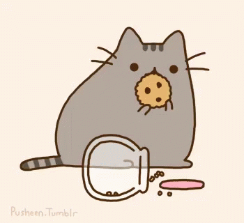 Pusheen Eating a Cookie (Source: Tenor)