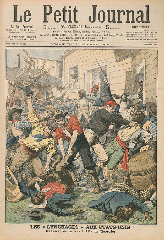 Cover of French magazine "Le Petit Journal" in October, 1906, depicting the Atlanta race riot (Source: Bibliothèque Nationale de France/Wikimedia Commons)