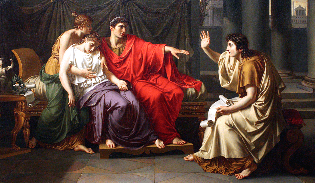 c. 1790-1793 painting titled "Virgil Reading the Aeneid to Augustus, Octavia, and Livia" by Jean Baptiste-Wicar (Source: Art Institute of Chicago/Wikimedia Commons)