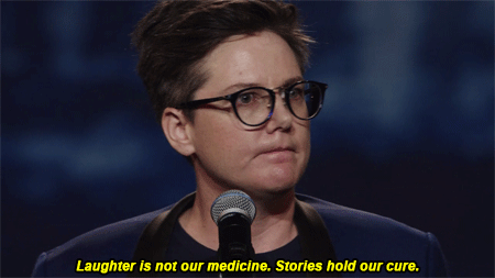 Hannah Gadsby in "Nanette" (Source: textonly/Tumblr)