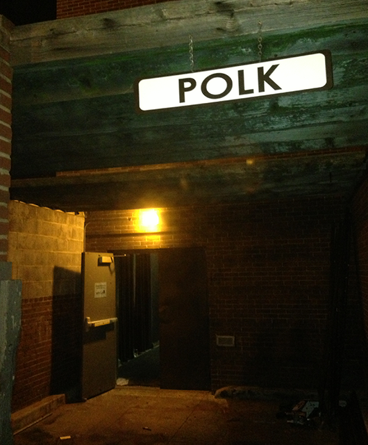 The entrance to Walsh Black Box for "Polk Street" (Source: T. Chase Meacham)