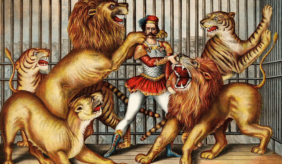 Lion Tamer Lithography by Gibson & Co. (Source: Wikimedia Commons)