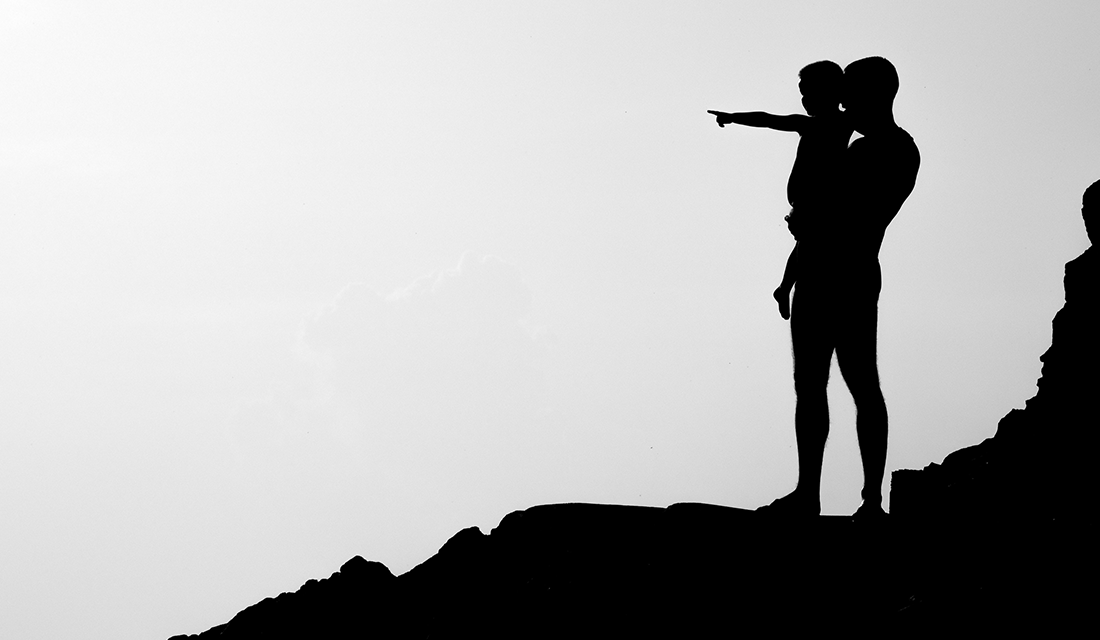 Silhouette of Father and Son